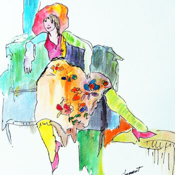 Tekening getiteld "W-004 My Fair Lady" door Clement Tsang, Origineel Kunstwerk, Aquarel