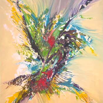 Schilderij getiteld "Ouvrir ses ailes à…" door Corinne Garcia, Origineel Kunstwerk, Acryl