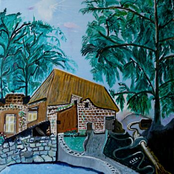 Painting titled "VIEILLE  FERME" by Colette Clea Rhode, Original Artwork, Oil