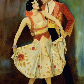 绘画 标题为“Danse de couple - E…” 由Collection Tango, 原创艺术品, 油 安装在木板上