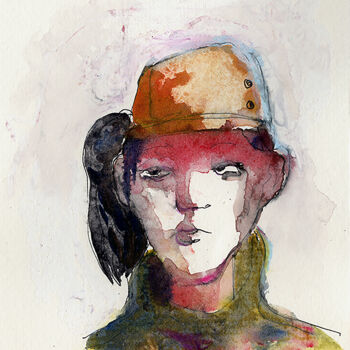 Painting titled "sans titre n°14" by Côme Sonnet, Original Artwork, Watercolor