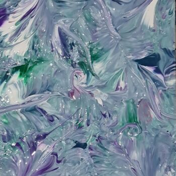 "Purple and blue flo…" başlıklı Tablo Connie Whelan tarafından, Orijinal sanat, Akrilik