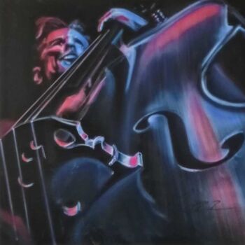 Pittura intitolato "Jazz" da Conrad Willemsen, Opera d'arte originale, Aerografo Montato su Telaio per barella in legno