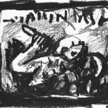 Tekening getiteld "smertrios sacrifian…" door Constance Robine, Origineel Kunstwerk