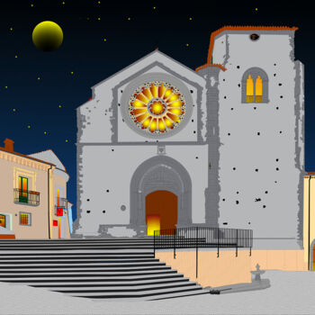 Painting titled "CATTEDRALE  DI ALTO…" by Constantino Luis Marino, Original Artwork, Oil Mounted on Wood Stretcher frame