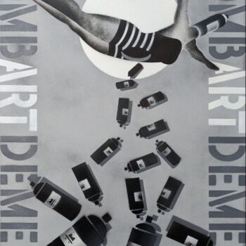 Peinture intitulée "BOMBE(ART)DEMENT" par Mister Blackwhite, Œuvre d'art originale, Bombe aérosol Monté sur Châssis en bois