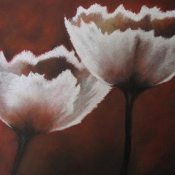Pittura intitolato "Two flowers" da Fernanda Costa, Opera d'arte originale