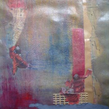 Schilderij getiteld "le spectacle continu" door Monique Copolata, Origineel Kunstwerk, Acryl Gemonteerd op Karton