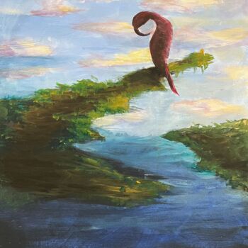 Malerei mit dem Titel "Slipper Slope" von Cora Fick, Original-Kunstwerk, Acryl