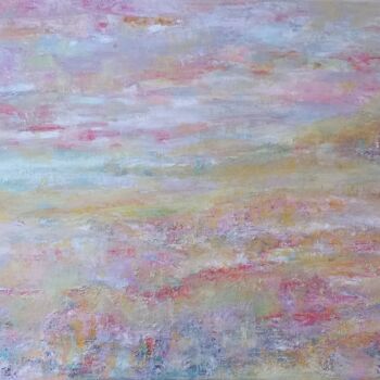 Painting titled "romance" by Corinne Foucouin, Original Artwork, Oil Mounted on Wood Stretcher frame