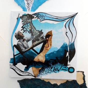 Collages intitulée "Histoire de muse" par Corinne Of The Wood, Œuvre d'art originale