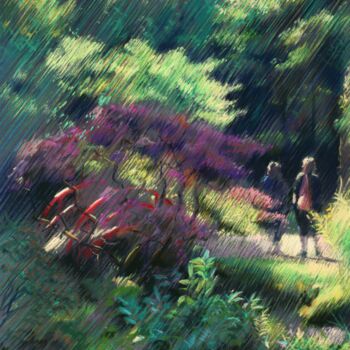 Рисунок под названием "The Japanese Garden…" - Corné Akkers, Подлинное произведение искусства, Пастель