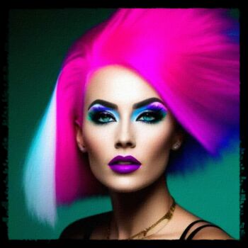 Digitale Kunst mit dem Titel "Woman and colors - 3" von Cosmicphil1, Original-Kunstwerk, Digitale Malerei