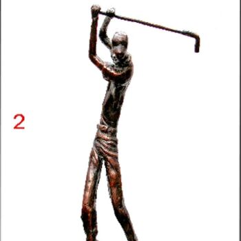 Escultura titulada "golfplayer" por N.C.J. Stam, Obra de arte original, Fundición