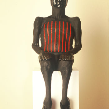 Sculpture titled "vessel; humanoid po…" by Suzanne Waters, Original Artwork, Clay