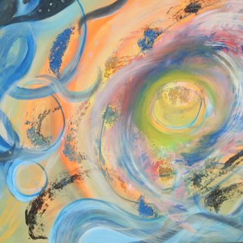 Peinture intitulée "Supernova" par Myriam Courty, Œuvre d'art originale, Acrylique Monté sur Châssis en bois