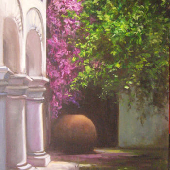 Painting titled "Convento franciscan…" by Cristina Del Rosso, Original Artwork, Oil