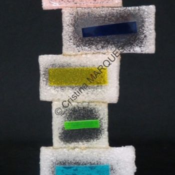 Sculpture titled "Freeze Colors Tower" by Cristina Marquès, Original Artwork, Plastic