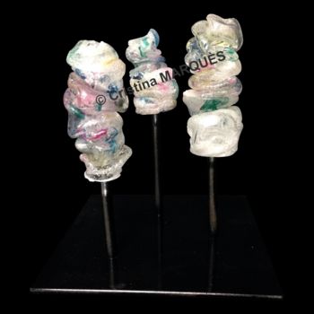 Sculpture intitulée "3 Marshmallows" par Cristina Marquès, Œuvre d'art originale, Plastique