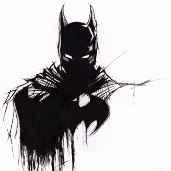 Dessin intitulée "Batman" par Critical Matt, Œuvre d'art originale, Encre