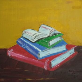 「Les livres」というタイトルの絵画 Lodyaによって, オリジナルのアートワーク, オイル
