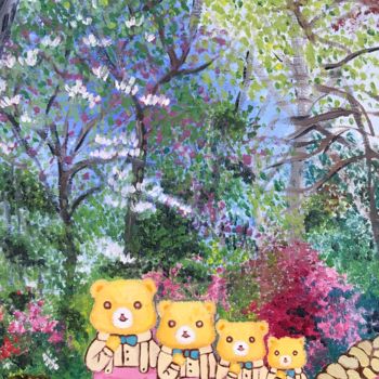 Painting titled "At Leura Garden Fes…" by Chippy Chow Mein, Original Artwork, Oil