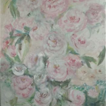 Painting titled "roses-r.jpg" by Marie-Lise Courtel, Original Artwork, Acrylic