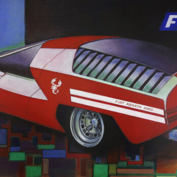 Malarstwo zatytułowany „FIAT ABARTH 2000 SC…” autorstwa D-Marko-O, Oryginalna praca, Akryl