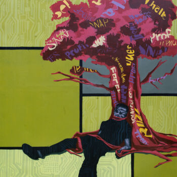 Malarstwo zatytułowany „Arbre de vie” autorstwa D_nond7, Oryginalna praca, Akryl Zamontowany na Drewniana rama noszy
