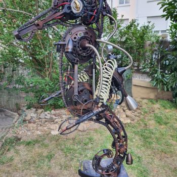 Escultura titulada "Hippocampe Machine…" por D.S.A.Rt, Obra de arte original, Metales