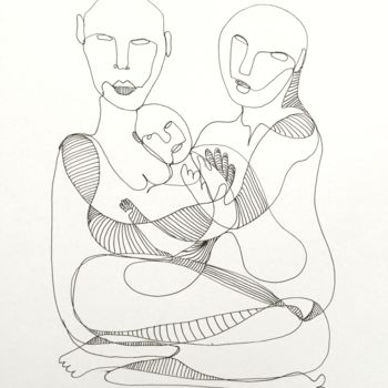 Dibujo titulada "coppia 01" por Dabobabo, Obra de arte original, Rotulador