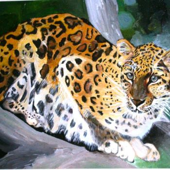 Painting titled "leopard.jpg" by Dade, Original Artwork, Acrylic