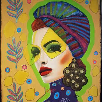 绘画 标题为“Woman portrait.” 由Daheaven Art, 原创艺术品, 油 安装在木质担架架上
