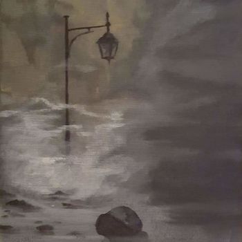 Painting titled "Brouillard" by Damien Gauthier, Original Artwork, Acrylic