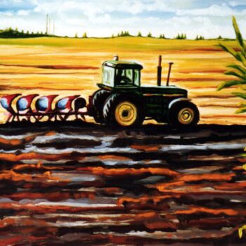 绘画 标题为“Autumn ploughing, D…” 由Dan Civa, 原创艺术品, 油