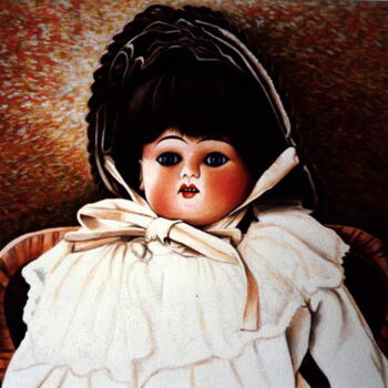 「Old porcelain doll」というタイトルの絵画 Dan Civaによって, オリジナルのアートワーク, アクリル