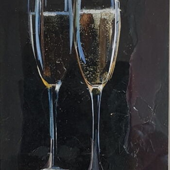 Collages titled "tchin" by Dana, Original Artwork, Collages Mounted on Wood Stretcher frame