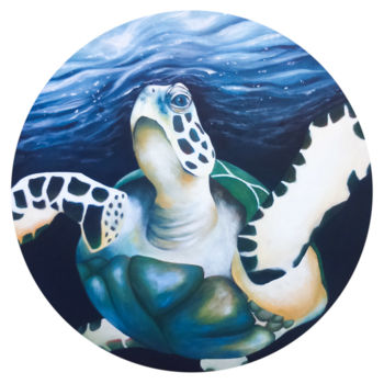 「"Sea turtle"」というタイトルの絵画 Christina Bilbiliによって, オリジナルのアートワーク, アクリル