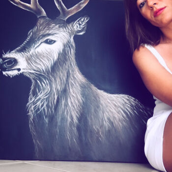 "Deer" başlıklı Tablo Christina Bilbili tarafından, Orijinal sanat, Akrilik