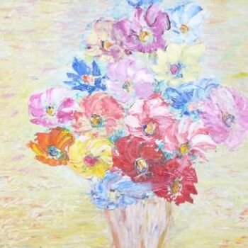 Peinture intitulée "bouquet de fleurs" par Daniel Jouenne, Œuvre d'art originale