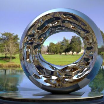 Sculpture titled "Whispers of Infinit…" by Daniel Kei Wo, Original Artwork, Stainless Steel