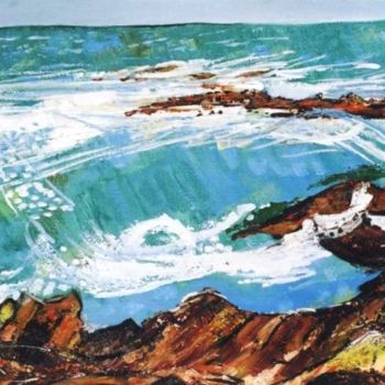 Painting titled "Tempête à la pointe…" by Kévin Blot, Original Artwork