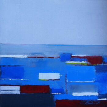 Painting titled "les-barques-rouges-…" by Danielle Perucca, Original Artwork, Acrylic