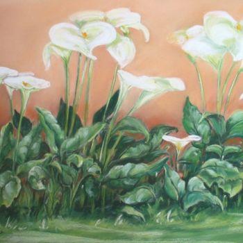 Картина под названием "Buisson d'arums" - Danielle Cauchois, Подлинное произведение искусства