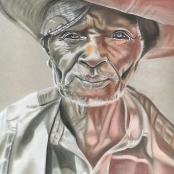 Dessin intitulée ""LE MINEUR AFRICAIN"" par Danygil, Œuvre d'art originale, Crayon