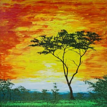 Malarstwo zatytułowany „Sunny tree” autorstwa Daniel Urbaník, Oryginalna praca, Olej