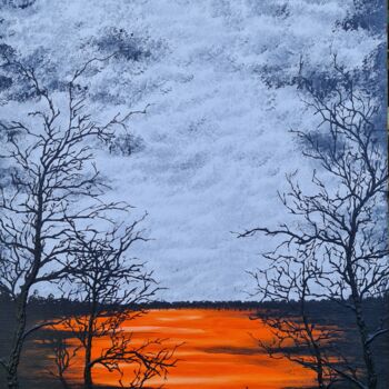 Peinture intitulée "Sun in the lake 7" par Daniel Urbaník, Œuvre d'art originale, Acrylique