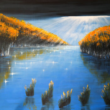 Schilderij getiteld "AUTUMN'S LIGHT" door Danijela Dan, Origineel Kunstwerk, Acryl