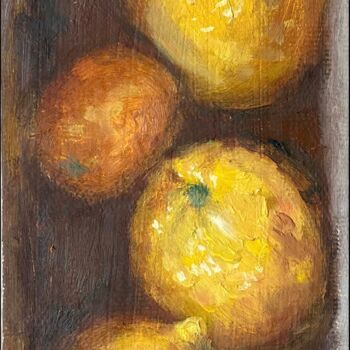 Pittura intitolato "Lemons in box" da Danil Voronov, Opera d'arte originale, Olio