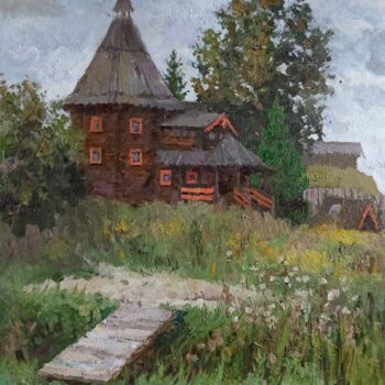 Картина под названием "House in Svyatogoro…" - Olga Goryunova, Подлинное произведение искусства, Масло